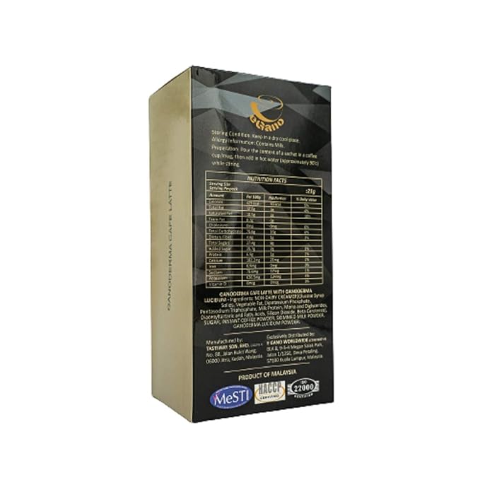 Mix-Set 2 Boxes eGano Premium Ganoderma Black Coffee (30 Sachets) and Cafe Latte (20 Sachets) Instant Coffee With Lucidum Extract