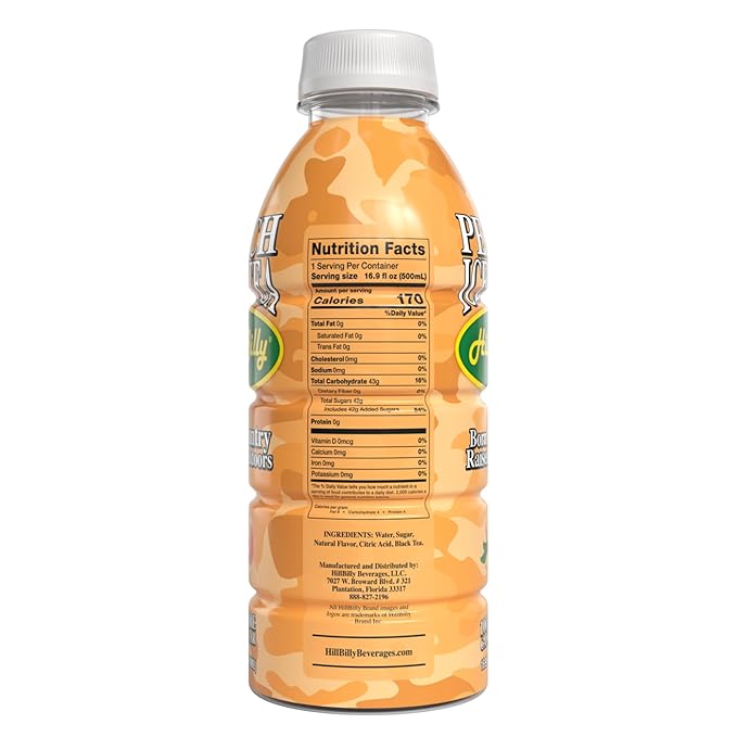 HillBilly Iced Teas, Peach Iced Tea, 12 Count
