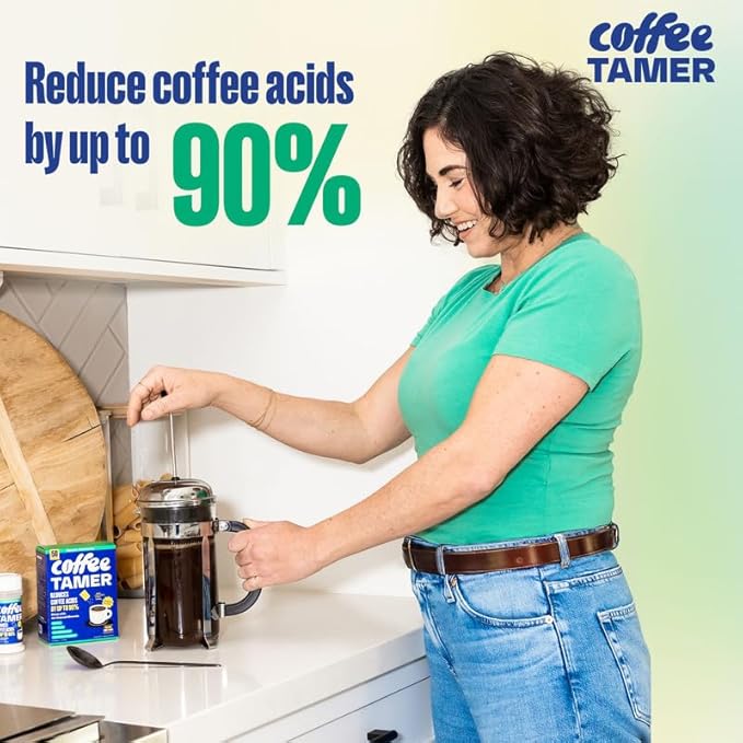Coffee Tamer Acid Reducer – 50 Packets – Transforms Regular Coffee to Low Acid – All-Natural Minerals – Reduces Acidity by 90% – Keto Friendly, Sugar Free, Non-GMO