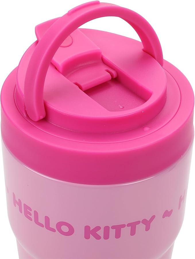 Bioworld Hello Kitty Character Print Pink 27 Oz Stainless Steel Travel Coffee Tumbler