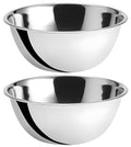 OCS Parts 8 Quart Mixing Bowls | Set of 2 | 13.25-Inch Stainless Steel Professional Grade Flat Base Mixing Bowls for Home and Commercial Kitchens