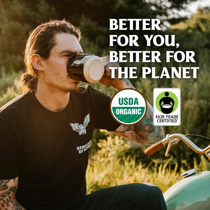Death Wish Coffee Dark Roast Grounds - Bold Intense Blend of Arabica & Robusta Beans - USDA Organic Ground Coffee - 80 oz.