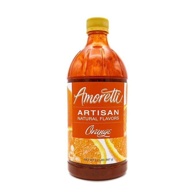 Amoretti - Natural Orange Artisan Flavor Paste, 2.2 lbs, Perfect For Ice Cream, Beverages, Cakes, and more, Preservative Free, Vegan, Gluten Free, No Artificial Sweeteners, Highly Concentrated