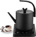 1.0L Gooseneck Electric Kettle with Temperature Control, 304 Stainless Steel Tea Kettle, Auto Shut-Off & 360° Smart Base, 800W Fast Boiling BPA-Free, Matte Black for Home/Office/Coffee/Tea