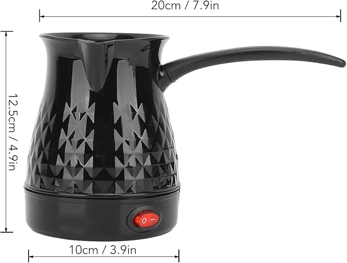 Sanpyl 600ml Stainless Steel Coffee Maker Anti Scald Even Heating Electric with Removable Handle Plug 110V 10.6 oz