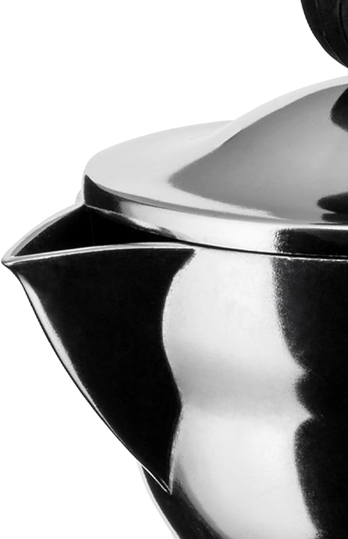 Alessi AAM33/6 - Design Espresso Coffee Maker, Aluminum and Thermoplastic Resin, 6 Cups, Black Handle