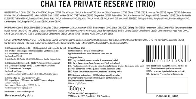 VAHDAM, Chai Tea Gift Set - Oprah's Favorite Chai Loose Leaf Tea in Tin Caddy Gift Box | Exotic Chai Tea Blends | Gluten Free, Non GMO | Christmas Tea Gifts