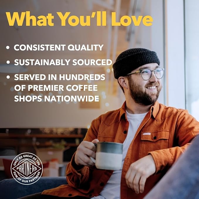 PARTNERS COFFEE ROASTERS - Whole Bean Coffee (Flatiron - Espresso, Medium-Dark Roast) 12oz - Classic Blend, Tastes Like Home - Dark Chocolate, Praline, Dates - Coffee Beans - Roasted in New York City