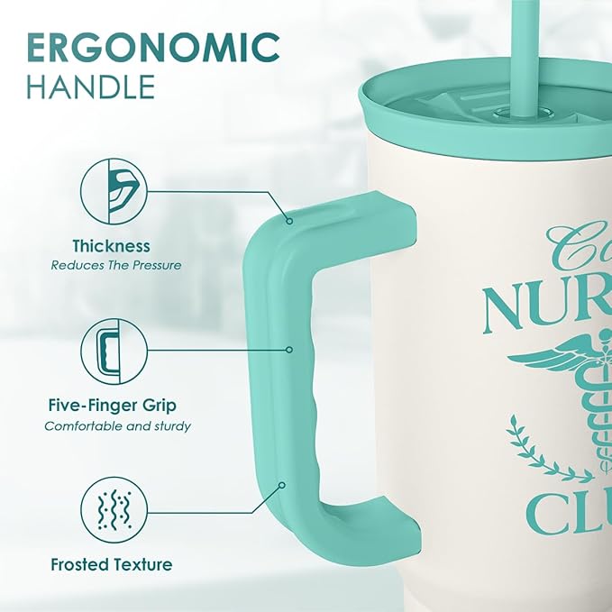 Nurse Gift for Women, Nutrition Facts Tumbler with Handle, Insulated Stainless Steel Travel Coffee Mug for Nursing Friends, Aprreciation Gifts for Nurse Week, Birthday, Christmas, 40oz