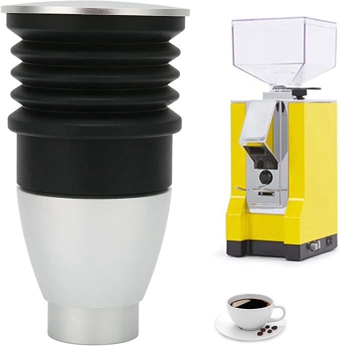 60g Aluminium Alloy Coffee Bin, Coffee Grinder Blowing Bean Bin, Cleaning Tool for Eureka Mignon (Silver)
