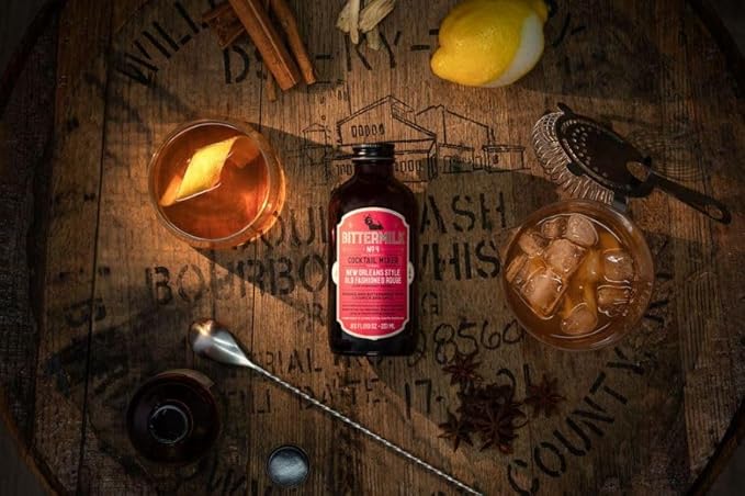 Bittermilk No.4 New Orleans Style Old Fashioned Rouge – Old Fashioned Mix - All Natural Handcrafted Cocktail Mixer – Makes 17 Cocktails