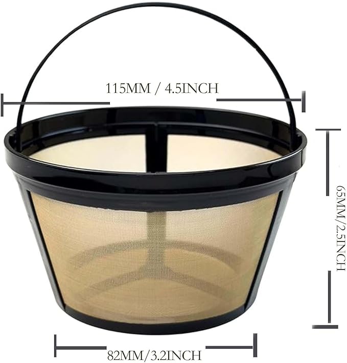 Blisshour Reusable Coffee Filter, fits Mr. Coffee 10-12 Cup Coffee Maker Coffee Filters for Mr Coffee Filter Basket (1 PCS)