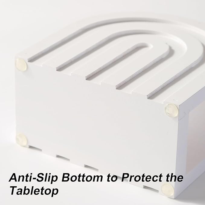 White Napkin Holders for Paper Napkins, Paper Napkin Holder for Table,Modern Wooden Napkins Holders for Table(5.5" x 2.9" x 5.5")
