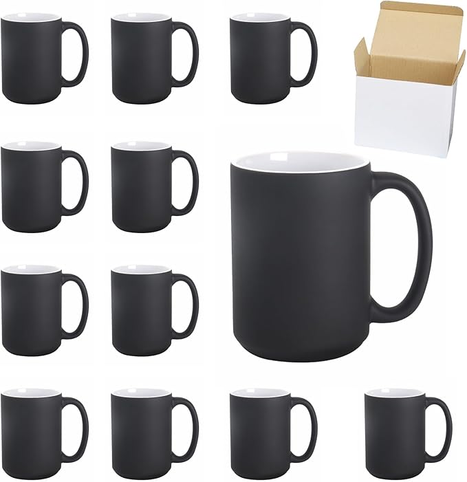Ceramic 15oz Sublimation Coffee Mug (Color Change Black, 24)