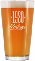 Vintage 1980 Pint Glass for Beer - 45th Birthday Gifts for Men or Women Turning 45 - Fun Bday Party Decor - 16 oz