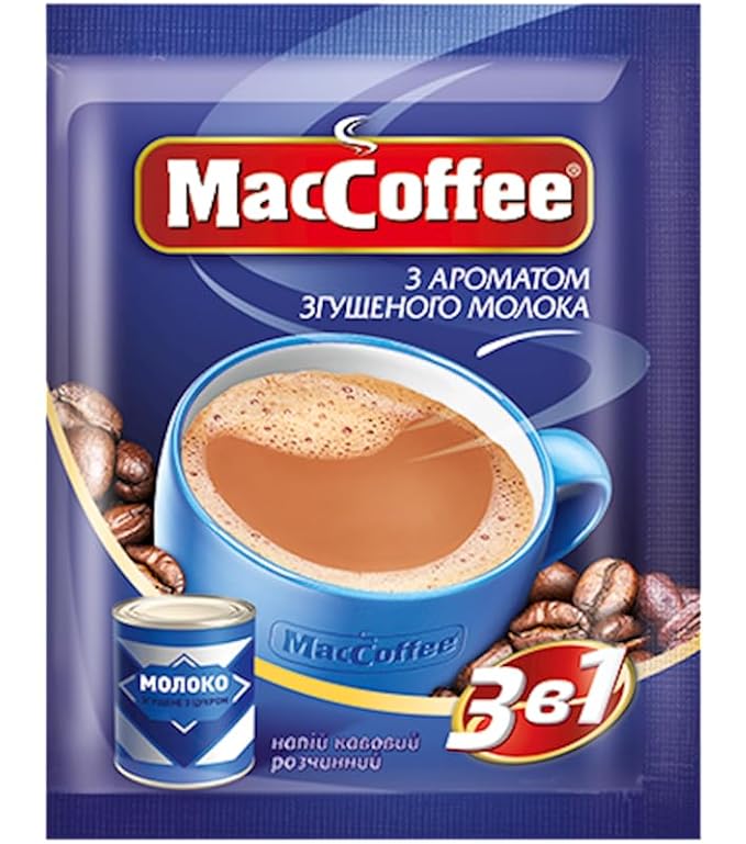Maccoffee 3 in 1 Condensed Milk Instant Coffee Single Packets 20 pcs Canned Milk Flavored Coffee