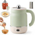 Multifunctional Portable Electric Cooking Mug, 900ml Big Electric Stew, Fast Boil Teapot, Fast Boil Teapot & 24H Keep-Warm, Prepare Herbal Tea, Porridge (Green-Tea strainer)