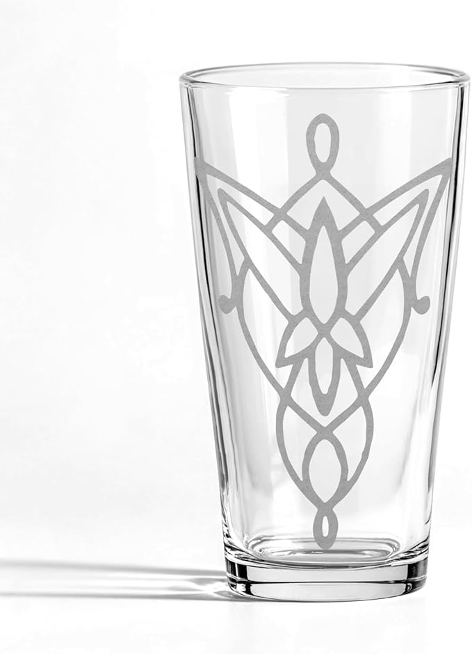 ARWEN EVENSTAR PENDANT Engraved 16oz Pint Glass | Inspired by Tolkien Power Ring and Middle Earth | Great Christmas Gift Idea | Unique Elvish Fantasy Wizard Fantasy Decor!