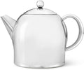 bredemeijer Santhee Double Walled Teapot, 1.4-Liter Stainless Steel Glossy Finish with Glossy Accents