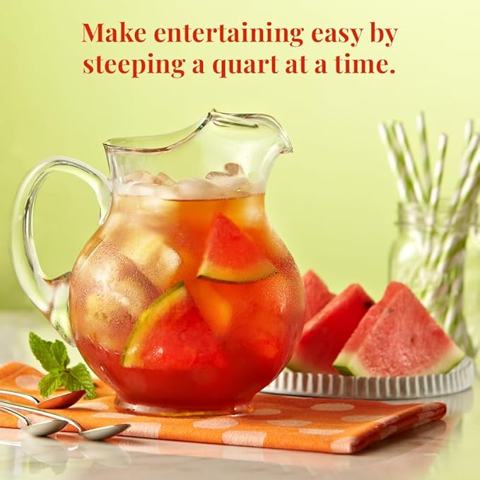 The Republic of Tea Iced Tea Watermelon Mint, 8 Count, Premium Fine Black Tea