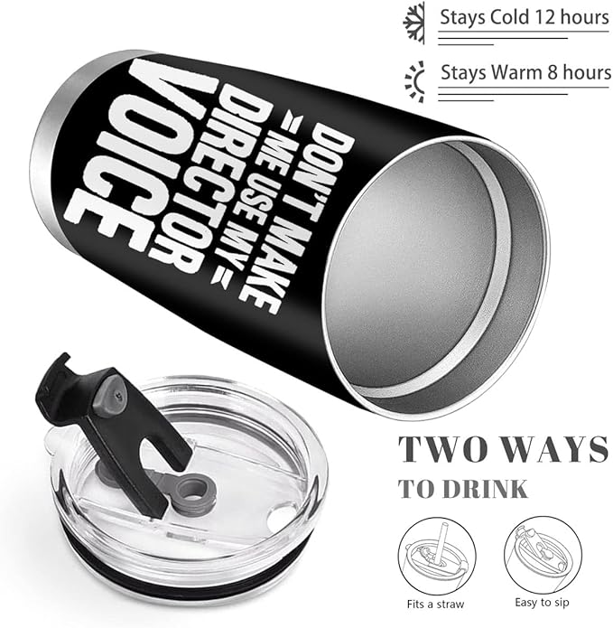 Director Gifts Tumbler, 20oz Stainless Steel Travel Coffee Mug for Band, Art Theater Movie Film, Program Director, Boss Appreciation