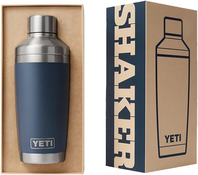 YETI Rambler 20 oz Cocktail Shaker, Stainless Steel, Vacuum Insulated, Big Wave Blue