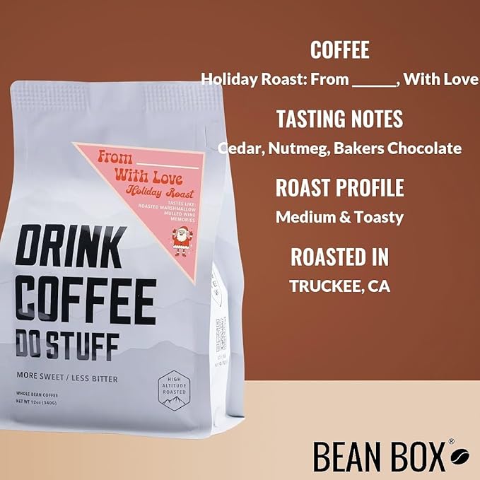Bean Box Holiday Coffee Sampler - Holiday Roast: From Santa, With Love, 2-Pack, Whole Bean Coffee