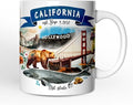 OrnamentallyYou State Travel Landmark Mugs – 12 oz Ceramic Coffee Cups, U.S. Souvenir Gift for Tourists (Artistic California State Themes and Landmarks Mug)