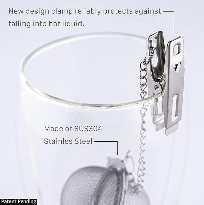 Tea Infuser Tea Ball Tea Filter with Clip for Brew Loose Tea Perfect Pincer Tea Infuser Busket Colador Infusor té Metal Mesh Tea Filter Sifter Fine Mesh Ball Tea Filter (Ball Tea Filters)