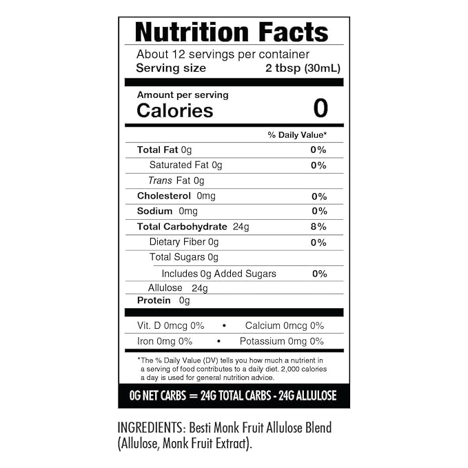 Wholesome Yum Keto Simple Syrup - Skinny Sugar Free Simple Syrup With Monk Fruit & Liquid Allulose - Natural Sweetener For Drinks, Cocktails, Coffee, & Cooking - Low Carb, Gluten Free (12 fl oz)