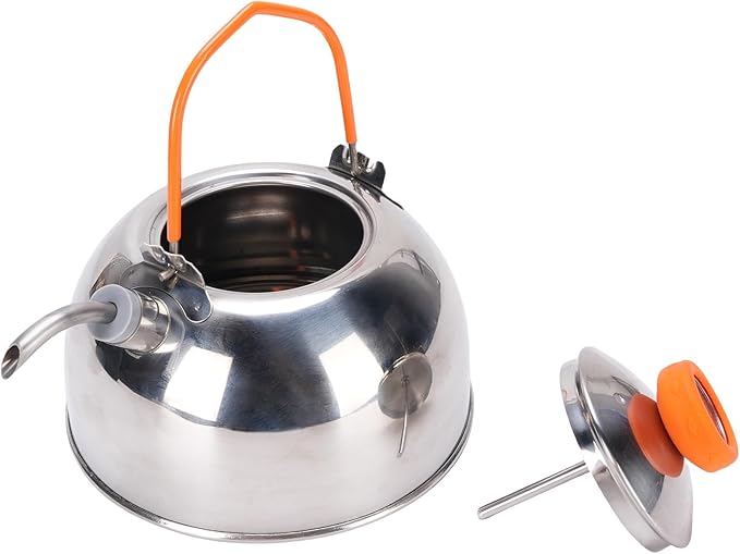 0.8L Camping Kettle with Thermometer, Lightweight Teapot Outdoor Camping Coffee Pot Tea Kettle for Boiling Water, Portable Camp Tea Pot Cookware for Hiking Backpacking Kitchen