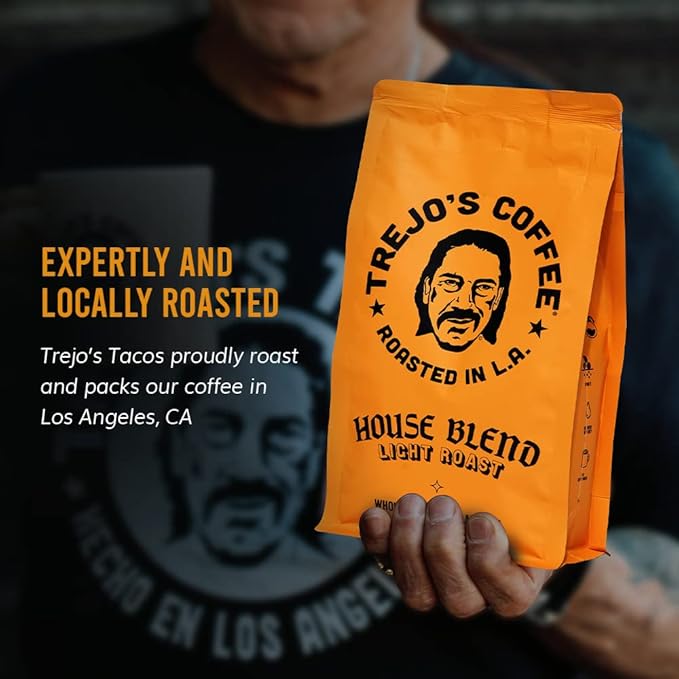 Trejo's Coffee House Blend Light Roast Whole Bean Coffee, 12 Ounce Bag, 100% Arabica