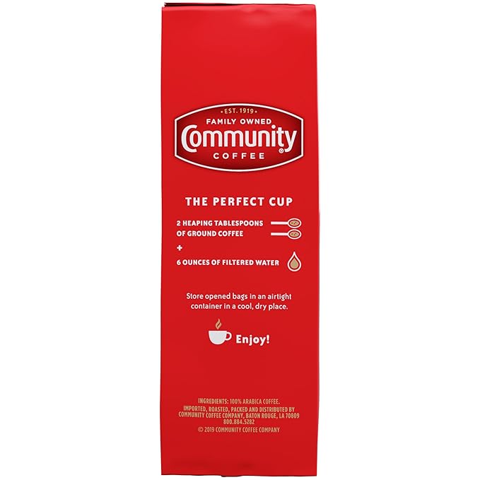 Community Coffee Dark Roast Ground Coffee, 16 oz Bag (Pack of 2)