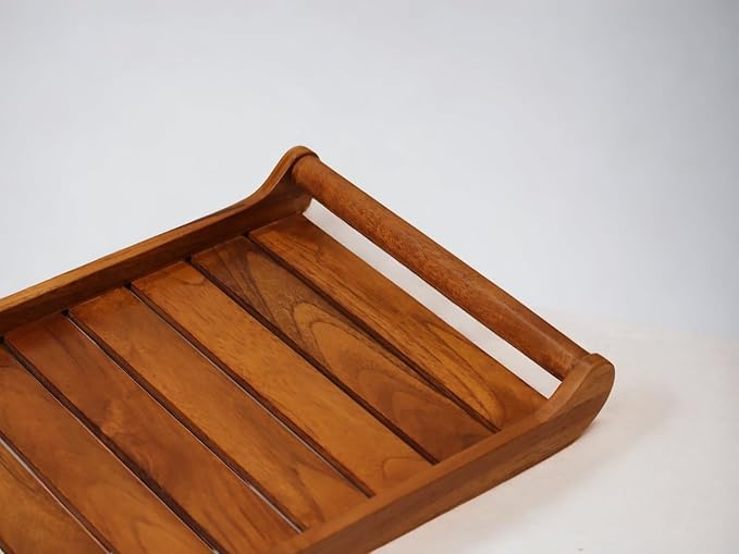 Vesta Homes Extra Large Teak Wood Serving Tray for Home, Kitchen, Breakfast, Restaurant, Office Organizer, Dining Table | Premium Wooden Serving Trays |18*12*2.25 Inches | Handcrafted in India
