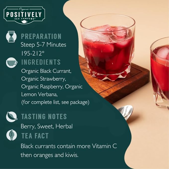 Organic Positively Tea Company, Very Berry Citrus, Herbal Tea, Loose Leaf, 16 Ounce