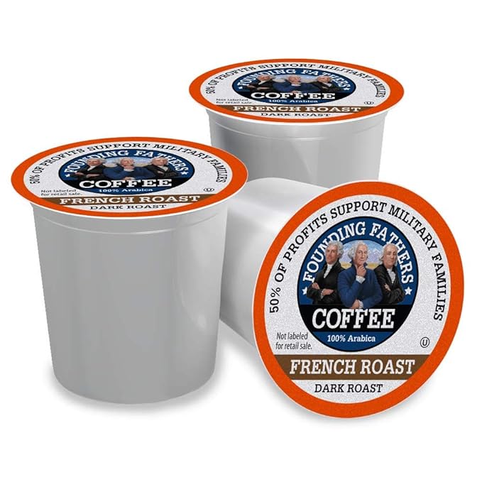 Founding Fathers Coffee Single Serve Pods for Keurig 2.0 K-Cup Brewers, French Roast, 80 Count