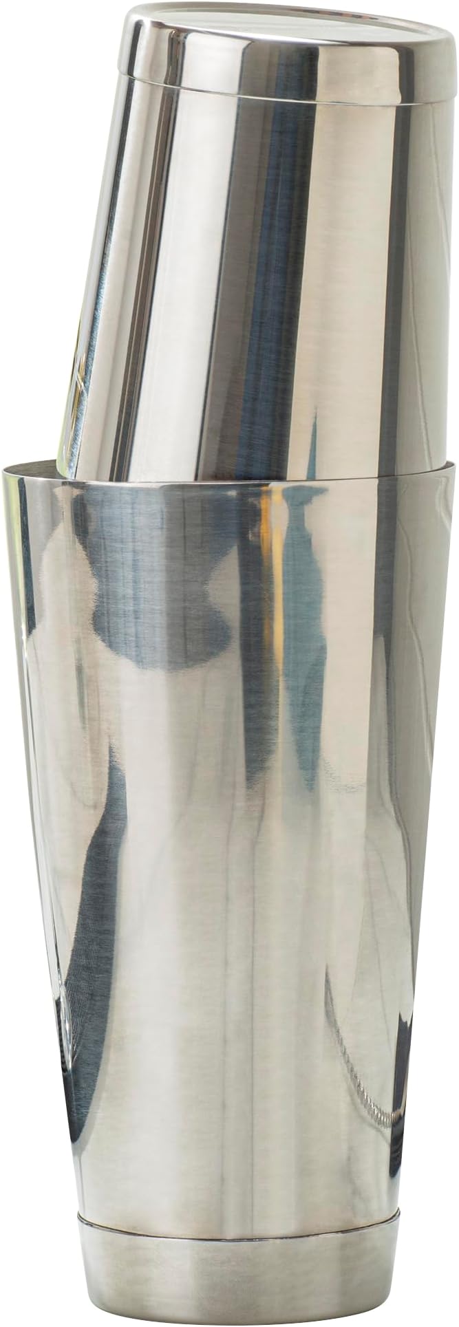 Restaurantware Bar Lux 16 Ounce Boston Shaker 1 Metal Cocktail Shaker - Weighted Bottom No Leak Stainless Steel Martini Drink Mixer Essential Bar Tool For Home Use Or Bartenders