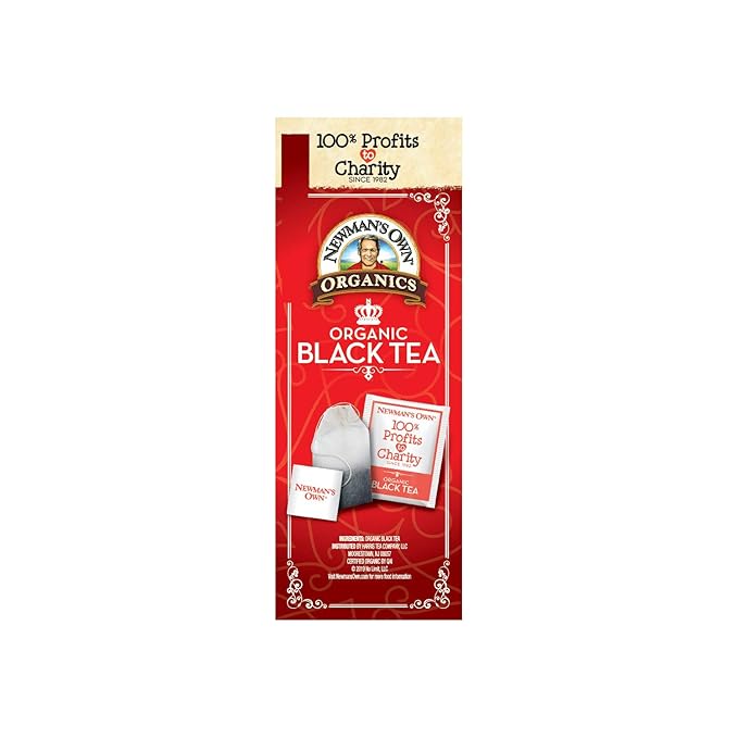 Newman's Own Organic Black Tea Helps Boost Immunity and Promotes Overall Wellbeing Strong Robust Black Tea with 100 Individually Wrapped Tea Bags Per Box (Pack of 5) USDA Certified Contains Caffeine Brew Hot/Cold