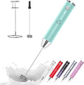 Zulay Kitchen Lux Electric Milk Frother Rechargeable Handheld - Powerful 2-Speed Motor, Waterproof, 2000mAh Battery - Drink Mixer for Latte, Cappuccino, Matcha & Protein Powder - Sky Blue