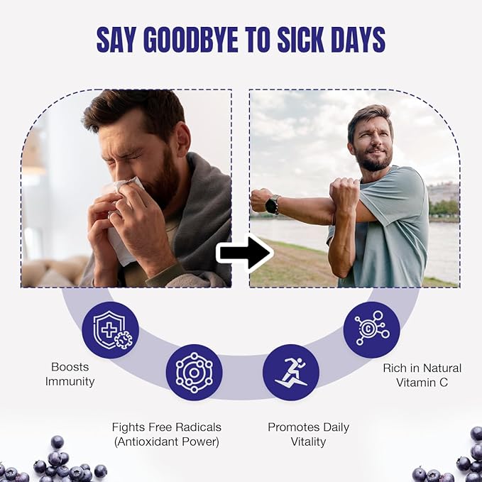 Elderberry Juice Powder| Supports Healthy Immune System, 100% Natural & Vegan | Pure Sambucus Nigra Extract | Non-GMO, Gluten-Free | No Sugar Added | Convenient Travel 30 sachets