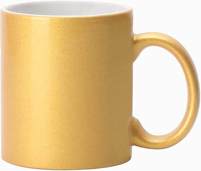 11oz Ceramic Sublimation Coffee Mug Gold, Case of 12 Pieces