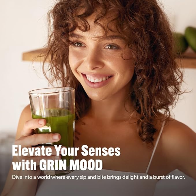 GRIN MOOD Matcha Powder, Green Tea Powder Sweetened Grade, Barista Craft Blend for Latte, Korean Matcha from Jeju Island, Non Dairy, Non-GMO, 10.6 Ounce