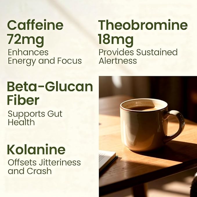 Trivetum Naturals Kola Pods – Low-acid coffee alternative with kola nut + roasted barley for smooth taste, clean energy, focus & natural prebiotic fiber. Keurig compatible, 12 pods.
