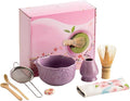 Matcha Whisk Set, 8 Pcs Matcha Set Includes Matcha Bowl, Matcha Whisk And Holder, Sifter, Bamboo Blender, Scoop, Scoop Rest And Tea Towel, Christmas Gifts For Tea Ceremony Lovers (purple)
