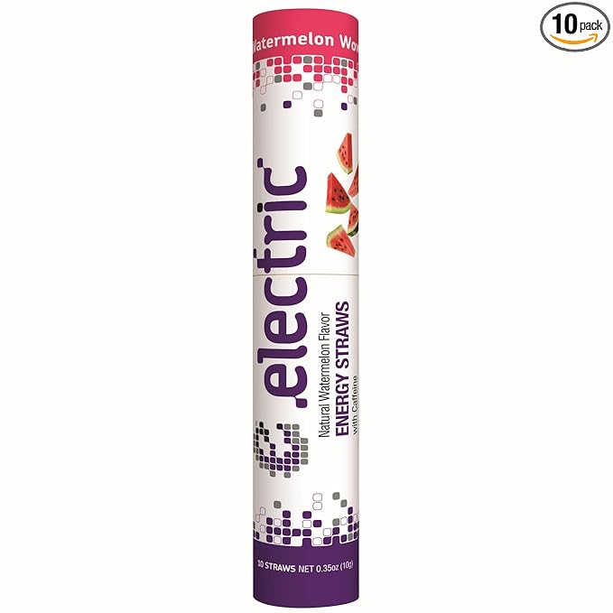 Smooth and Gentle Caffeine Energy. No Sugar. No Calories. Healthy and All Natural atural Watermelon Wow – 10 Straw Pack