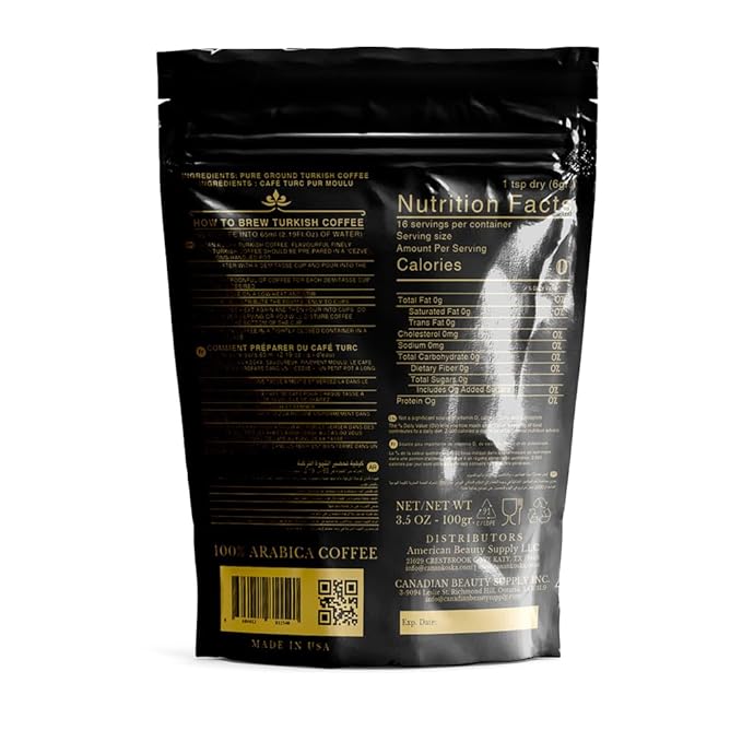 Canan Koska Turkish Coffee Medium Roast Ground Coffee 100% Arabica, Finely Ground for Rich Flavor and Smooth Texture, Ideal for Traditional Brewing in a Cezve - 3.5 Ounce (100g) - Pack Of 6
