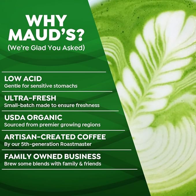 Maud's Matcha Latte Pods, 16 ct, Recyclable Single Serve Tea Pods - Compatible with Keurig K Cups Maker