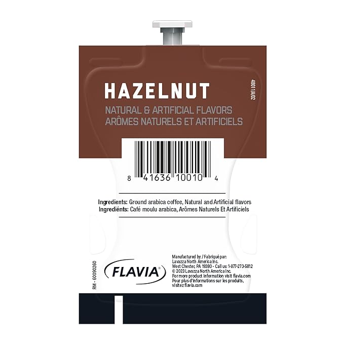 Flavia Alterra Hazelnut Coffee Freshpacks works only with Flavia Brewers, Light Roast (Case of 100)