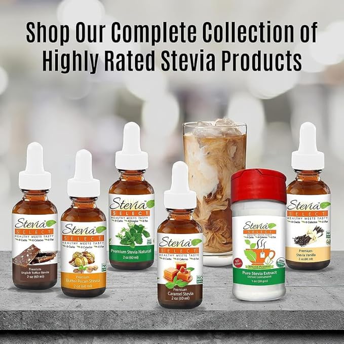 Stevia Select Caramel Flavored Liquid Stevia – Zero Calorie Coffee, Tea, Drink & Baking Sweetener, All-Natural, No Erythritol, Keto-Friendly Sugar Alternative, 300 Servings – 2 Oz (2 Pack)