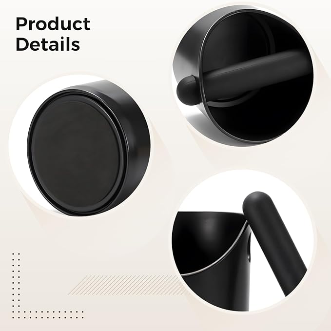 Coffee Knock Box, Espresso Knock Box with Mini Brush, Knock Box with Non-Slip Base and Bar, Knock Box, Espresso Accessories